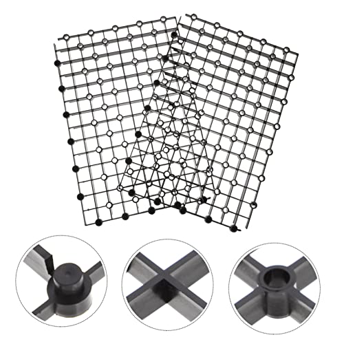 2pcs Aquarium Fish Tank Divider Trays Plastic Egg Crate Tray Grid Bottom Board Fish Separator 26x17.5x0.5CM Black - color: Black