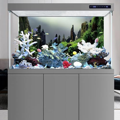 AWERT 48x24 inches Stone Column Aquarium Background River Bed & Lake Aquarium Aquatic Plant Fish Tank Background Vinyl Background