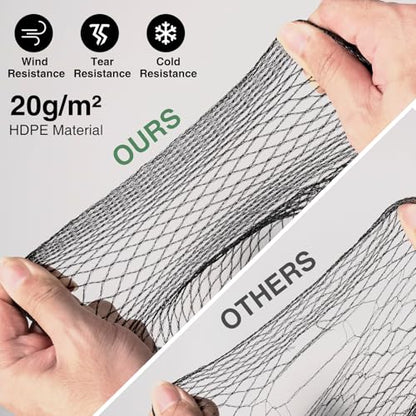 Pond Netting for Koi Ponds, 7 x 10ft Koi Pond Net Cover, Durable & Sturdy Pond Netting Cover for Leaves, Protect Koi Fish Against Herons, Raccoons, Cats & Predators, 12pcs Stakes Included