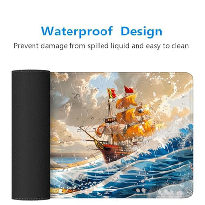 Anime Pirate Ship Desk Pad Mouse Pad The Great Wave Off Kanagawa Mouse Pad Large Mousepad Extended Laptop Keyboard Mat Gaming Desk Pad Mouse Mat Office Computer Keyboard Laptop Home 31.5"x11.8" - color: Anime Pirate Ship_009, size: 11.8" x 31.5"