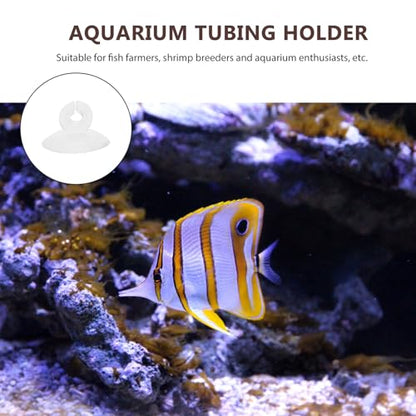Toddmomy 25pcs Aquarium Suction Cups Airline Tube Holders Silicone Fixing Clamps for Fish Tank Air Pump Accessories Aquarium Supplies