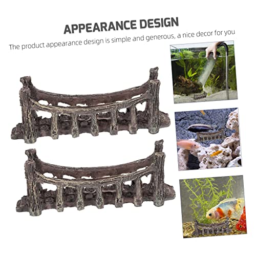 2pcs Resin Bridges Fish Tank Decor Aquatic Bridge Betta Tank Accessories