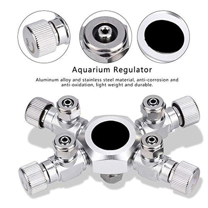 Zerodis CO2 Splitter Multi Ways Distributor CO2 Multi Pass Splitter Aquarium Regulator CO2 Splitter Valve for Fish (4 Ways)