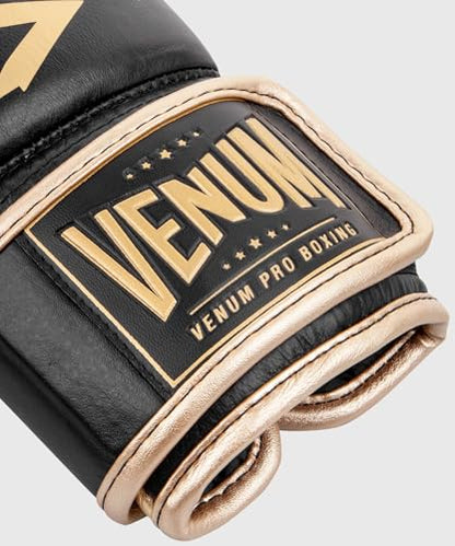 Venum Hammer Pro Boxing Gloves - color: Black/Gold, size: 10oz, style: Hook and Loop