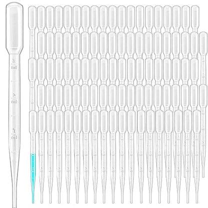 300PCS 3ML Plastic Transfer Pipettes,Disposable Graduated Transfer Pipettes Dropper for Essential Oil Mixture, Scientific Experiment, Make up Tool