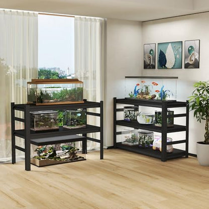 5-Tier Heavy Duty Steel Aquarium Stand with Safety Railing, 2000lbs Capacity Adjustable Metal Fish Tank Rack for Home/Commercial Use (47.2" W×23.6" D×72" H) - size: 47.2"W*23.6"D*72"H