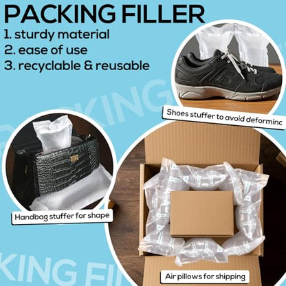 400 Count Air Pillows for Shipping with Pump, 4.72 x 9.84 Inches Inflatable Shipping Air Bags Supplies Box Filler Packing Materials Alternative to Packing Peanut, Purse Stuffers for Shape