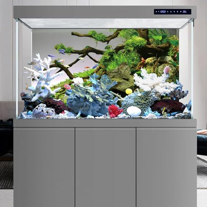 AWERT 48x20 inches Branches Aquarium Background Stone River Bed & Lake Fish Tank Background Green Algae Aquarium Background Vinyl Background - size: 48x20in/120x50cm