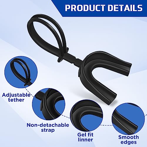 Kanayu 30 Strapped Mouth Guard Without Boil Mouthguard - color: Black, size: Adults