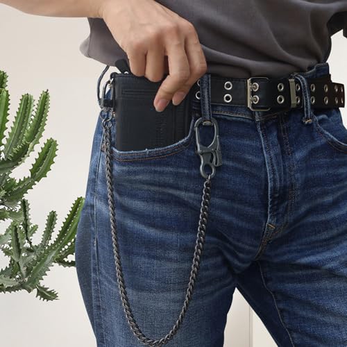 Ahiller Heavy Duty Key Wallet Chains for Men Biker - color: Grey-bk-1p