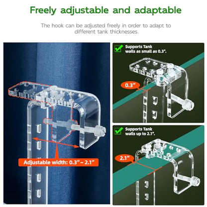 Hanging Turtle Dock Turtle Tank Accessories Adjustable, Large Basking Platform with Freely Installable Climbing Ramps for Aquatic Turtles Sturdy, Wobble-Free Design in Acrylic Material 13'' - size: 13 x 6.9 Inch