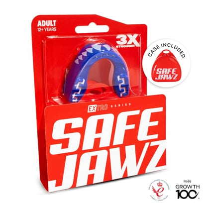 SAFEJAWZ Shark Mouth Guard, Adult Dual Layer Mouthguard with Case - color: Shark, size: Adult (12+)