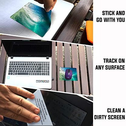 Mouse Pad Adhesive Bottom - Sticks to Any Surface - Portable - Webcam Covers and Screen Cleaner Included (5 Pack - TOP Picks) - color: 5 PACK - TOP PICKS