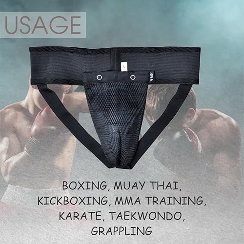Groin Protector - Protective Cup and Groin Guard for Boxing, Muay Thai, Kickboxing, MMA Training, Karate, Taekwondo, Grappling - size: Small