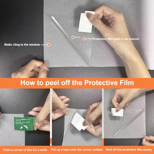 Frosted Window Privacy Film Glass Window Film Sun Blocking, Static Clings Removable Frosting Bathroom Door Window Covering, White,11.8 Inch x 78.7 Inch - color: Frosting White, size: 11.8 Inch x 78.7 Inch