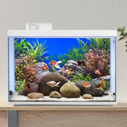 AWERT 48x20 inches Aquatic Plant Fish Tank Background Stone River Bed & Lake Aquarium Background Vinyl - size: 48x20in/120x50cm
