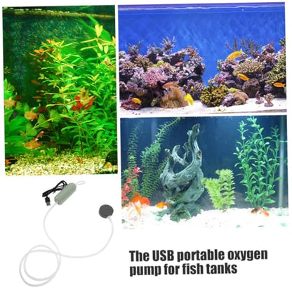 POPETPOP Portable USB Air Pump for Fish Tank Quiet Oxygenation Pump for Aquariums Compact Lightweight Design for Aquatic Plants and Fish Tanks Low Noise Operation