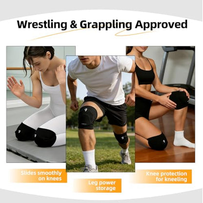 K-Shield Knee Pads for Wrestling, Jiu Jitsu, MMA, Muay Thai, Judo - color: Black, size: L/XL