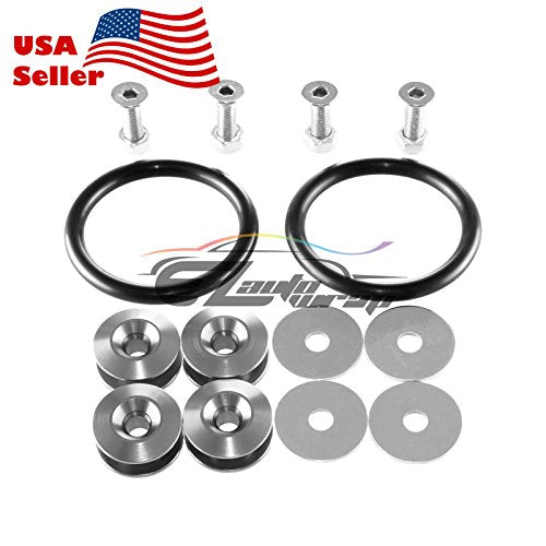 EZAUTO WRAP Gunmetal Bumper Quick Release Fasteners for Car Bumpers Trunk Fender Hatch Lids Kit - color: GUNMETAL