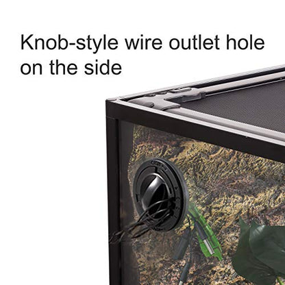 REPTI ZOO 34 Gallon Large Reptile Glass Terrarium Tank with Foam Backgrounds,Double Hinge Door with Screen Ventilation Reptile Terrarium 24" x 18" x 18"(Knock-Down)