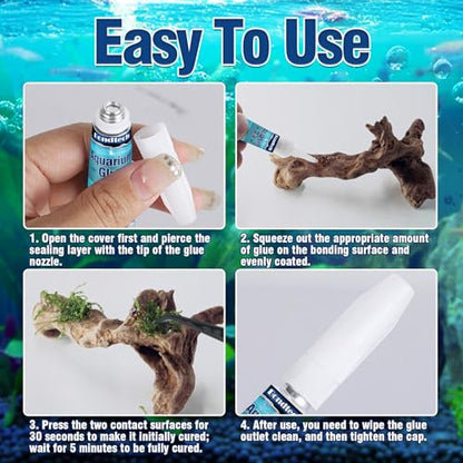 Aquarium Glue, Clear Reef Glue, Instant Coral Adhesive for Plants and Rocks, Mosses, Coral, Stone, Wood, Freshwater and Saltwater Aquascape (3)