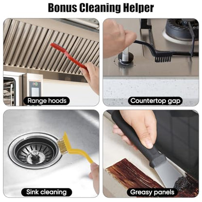 Crevice Cleaning Brush,8 Pcs Cleaning Supplies,Hard Bristle Crevice Cleaning Brush,Crevice Cleaning Brushes for Household Use Bathroom Tiles Kitchen Practical and Durable | Heavy-duty durable gap kit for tile grout, kitchen sinks, deep clean stubborn dirt
