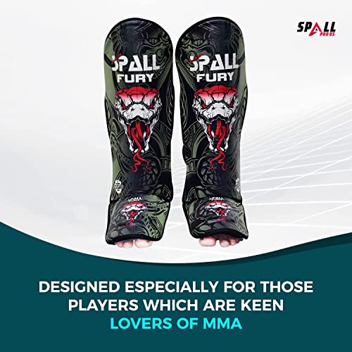 MMA Shin Instep Pad Kick Thai Pad Kick Boxing Guard Protector Leg Foot Guard(Green Black-XS)