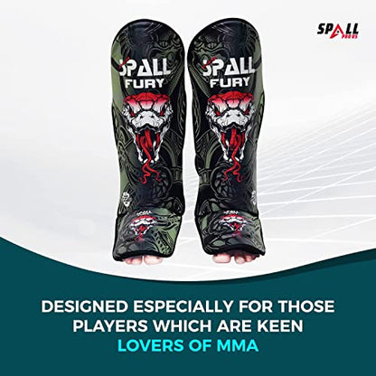 MMA Shin Instep Pad Kick Thai Pad Kick Boxing Guard Protector Leg Foot Guard(Green Black-XS)