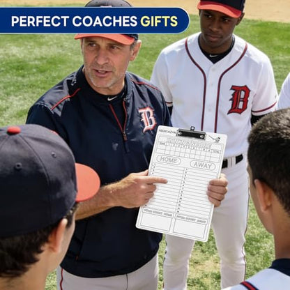 Magnetic Baseball Coach Clipboard, Dry Erase Coach Lineup Board, Premium Tactical Baseball Coaching Board with 40 Lineup Cards and Marker, Dugout Display Softball Coaching Accessories - color: B-vertical