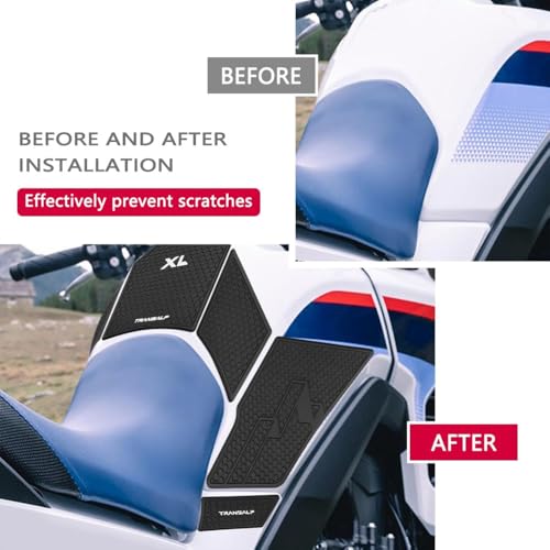 For XL750 Transalp XL-750 Transalp Xl750 Transalp 2026 2025 2024 2023 Tank Grip Motorcycle Fuel Tank Decals Fuel Tank Protection Pads Self-Adhesive Fish Bone Stickers Rubber Fuel Tank Stickers