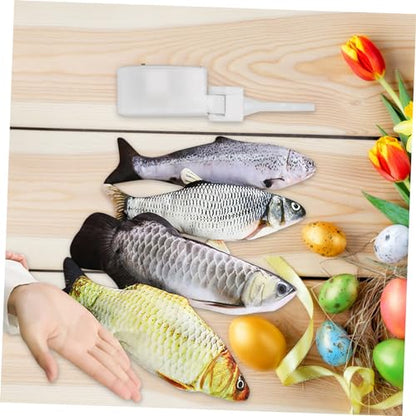 2pcs Electric Fish Toy Movement Part for DIY Pet Plaything Durable Plush Fish Accessory USB Power Supply Smooth Surface for Boys and Girls