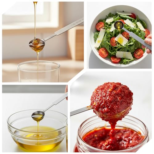 3 Pcs Teaspoons Measuring Spoon, Long Handle Measuring Spoons 5ml, Stainless Steel Measure Spoons, Tablespoon & Coffee Scoop for Accurate Measure Liquid or Dry Ingredients, for Cooking Baking