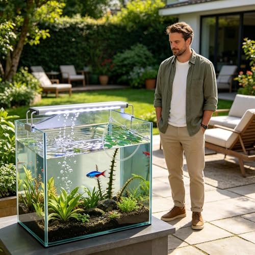 Aquariums Floating Plant Floating Plant Fence, Fish Feeding Ring Can Adjust Height with Water, Aquarium Decoration for Intercepts Floatings Plants, Fish Feeding