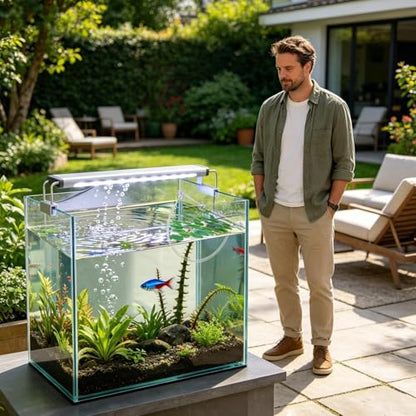 Aquariums Floating Plant Floating Plant Fence, Fish Feeding Ring Can Adjust Height with Water, Aquarium Decoration for Intercepts Floatings Plants, Fish Feeding
