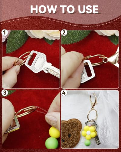 325PCS FIVEIZERO Keychain Making Kit - Gold Keychain Clips with Key Rings - color: gold