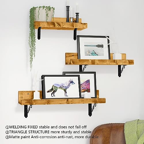 HOME MASTER HARDWARE Decorative Shelf Brackets 5x3-1/2 in Wall Mounted Floating Shelf Bracket L Heavy Duty Support Corner Brace Joint Right Angle Bracket for DIY Open Shelving with Screws Black 2 Pcs