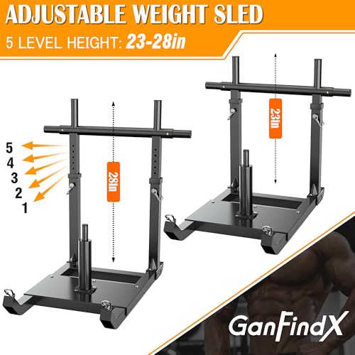 GanFindX Workout Weight Sled for Speed & Athletic Strength Training - color: Pitch Black