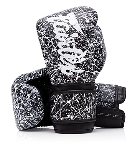 Fairtex Muay Thai Boxing Gloves for Men, Women, Kids | MMA Gloves, Kickboxing, Gym, Workout | Premium Quality, Light Weight & Shock Absorbent Boxing Gloves - BGV14, BGV11, BGV18, BGV20, BGV25 - color: BGV14PT - Black/White, size: 10 oz