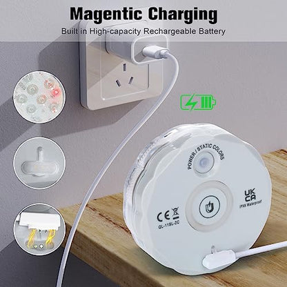 Rechargeable Submersible LED Lights with Remote, USB Color Changing Aquarium Lights with Magnet Suction Cups, Waterproof Underwater Pool Lights for Inground Pool Shower Hot Tub Accessories, 2Packs