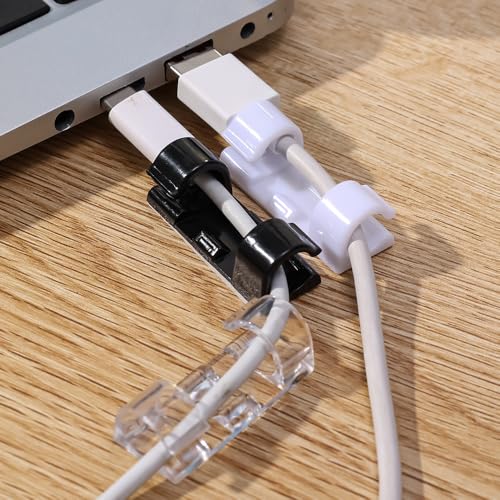 20Pcs Self Adhesive Cable Clips Wire Cord Organizer Holder for TV PC Laptop Ethernet Car Line Fix Clamp Cables Winder Manager Transparent