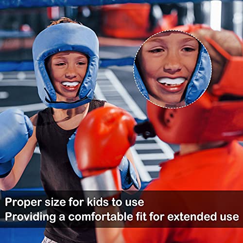 BBTO 6 Pack Kids Youth Mouth Guard for Football Sports, Boys Girls Mouthguard with Case, Soft Mouth Guard for Hockey Boxing Basketball, Ages 4+ - color: White