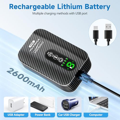 Large Capacity Rechargeable Aquarium Air Pump, Silent Dual Mode Portable Aerator with Universal Clip for Fish Tanks and Outdoor Bait Buckets（2600mah）