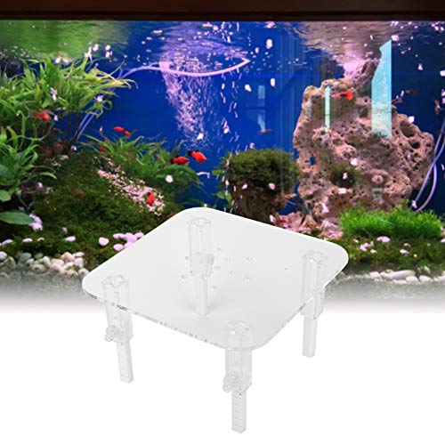 Protein Skimmer Stand, Clear Protein Separator Bracket Adjustable Height Acrylic Protein Skimmer Bracket Heightening Accessories for Aquarium Fish Tank - size: Small