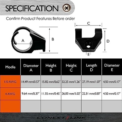 CCS0-4 Single Cable Clip Clamp Fastening Wire Management 4 Pack (Single 1/0 Gauge) （19046） - size: Single 1/0 Gauge