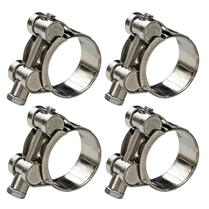 AKIHISA T-Bolt Hose Clamp,29-31mm OD Range 304 Stainless Steel Pipe Strap Clamp, Adjustable Heavy Duty Tube Clamp (4Pack, 1.14" to 1.22") - size: 29-31mm 4pack