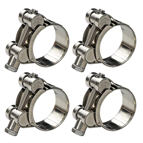 AKIHISA T-Bolt Hose Clamp,23-25mm OD Range 304 Stainless Steel Pipe Strap Clamp, Adjustable Heavy Duty Tube Clamp (4Pack, 0.90" to 0.98") - size: 23-25mm 4pack