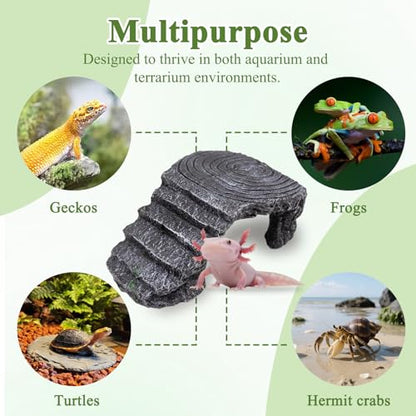 Axolotl Cave Axolotl Hides for Aquarium & Terrarium, Shelter for Pleco, Crabs, Fish, Turtles, Betta, Geckos, Frog, Resin Tank Decor