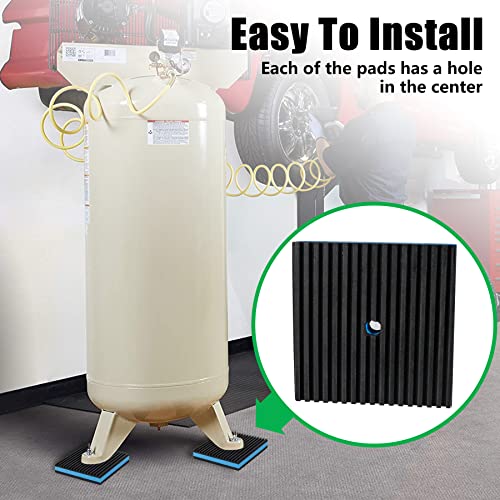 Anti Vibration Pads, 3" × 3" × 7/8" Heavy Duty Ribbed Rubber Anti Vibration Isolation Pads with EVA Center Layer for Air Compressor, Air Conditioner Unit, HVAC, Treadmill - size: 3" × 3" × 7/8"