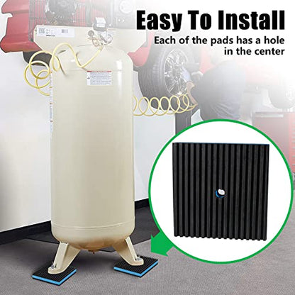 Anti Vibration Pads, 3" × 3" × 7/8" Heavy Duty Ribbed Rubber Anti Vibration Isolation Pads with EVA Center Layer for Air Compressor, Air Conditioner Unit, HVAC, Treadmill - size: 3" × 3" × 7/8"