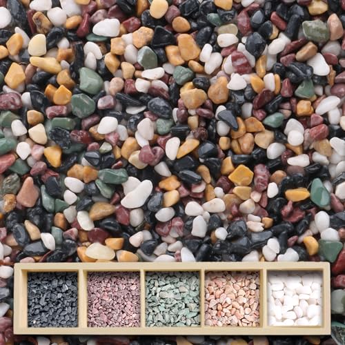 AVALUTION Aquarium Gravel for Plants -18lb Fish Tank Gravel for Succulent Cactus & Bonsai, 1/4Inch Decorative River Rocks Pebbles for Gardening, Flower Pots, Landscaping, Terrarium - color: Mix Gravel, size: 18LB